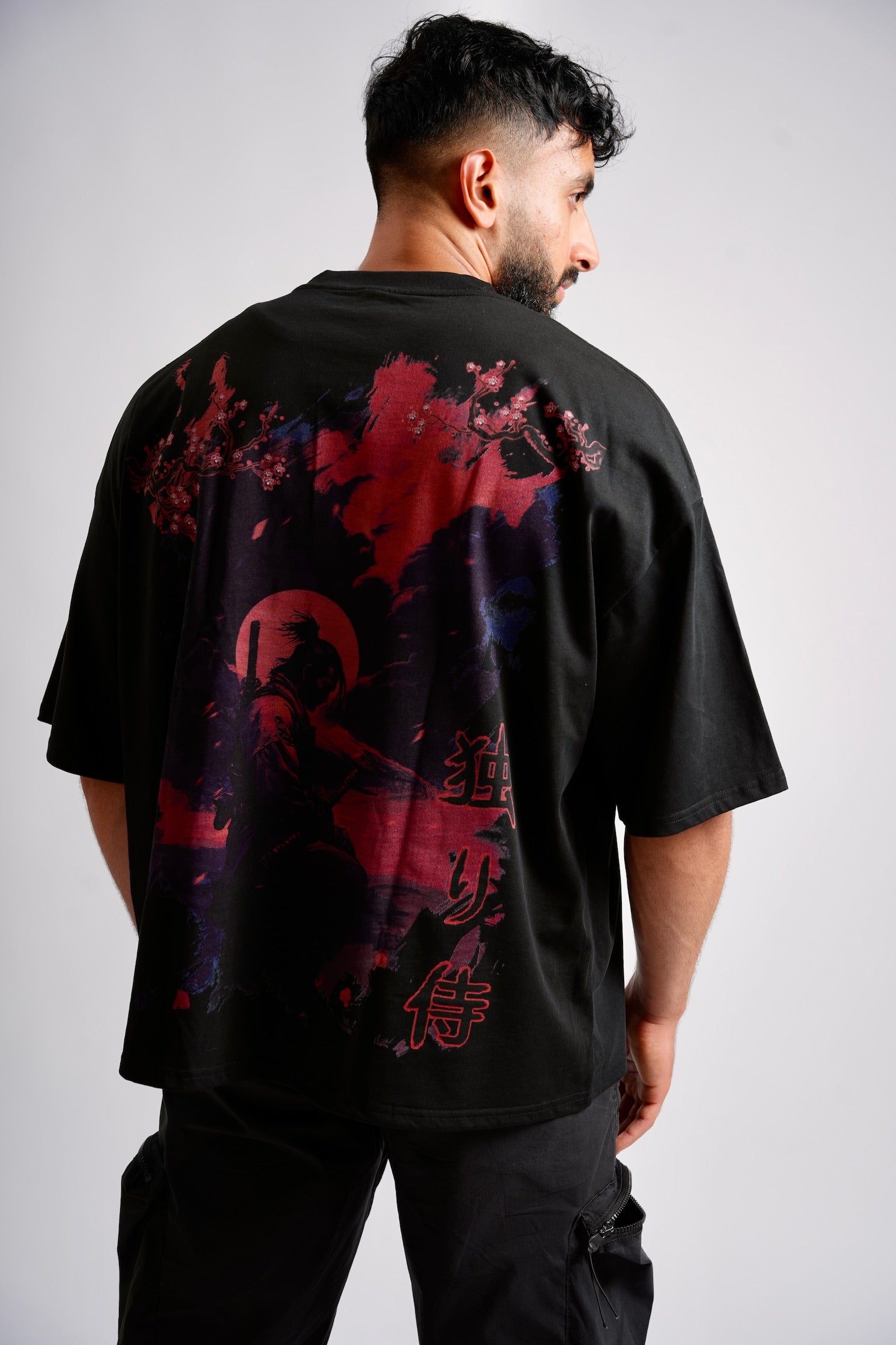 Oversized Sunset Samurai Tee – Ruthless Resolve
