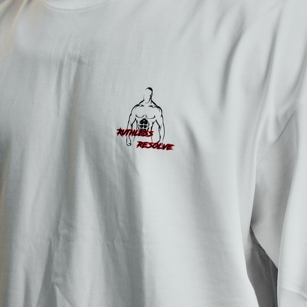 Oversized Kaizen Tee White – Ruthless Resolve